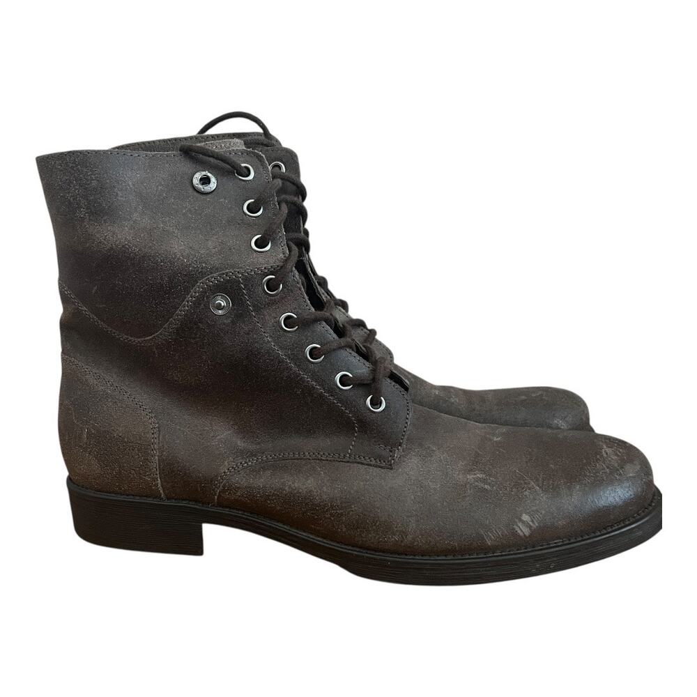 ASTON GREY Collection Brooklyn Gray Leather Combat Boots size 12